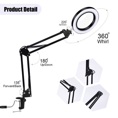 USB Desktop LED Magnifying Lamp for Electronics Repair